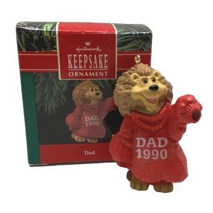 Hallmark Keepsakes Lion Dad Christmas Tree Ornament Vintage 1990 2.5 Inch